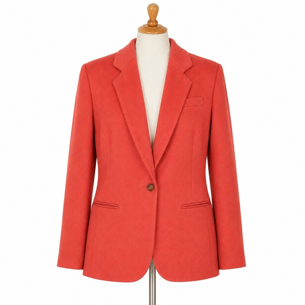 The Limited Women M Coral Pink Blazer Wool Cashmere Blend Italian Fabric Vintage